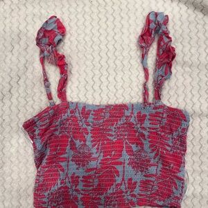 Floral Red and blue Women's Top